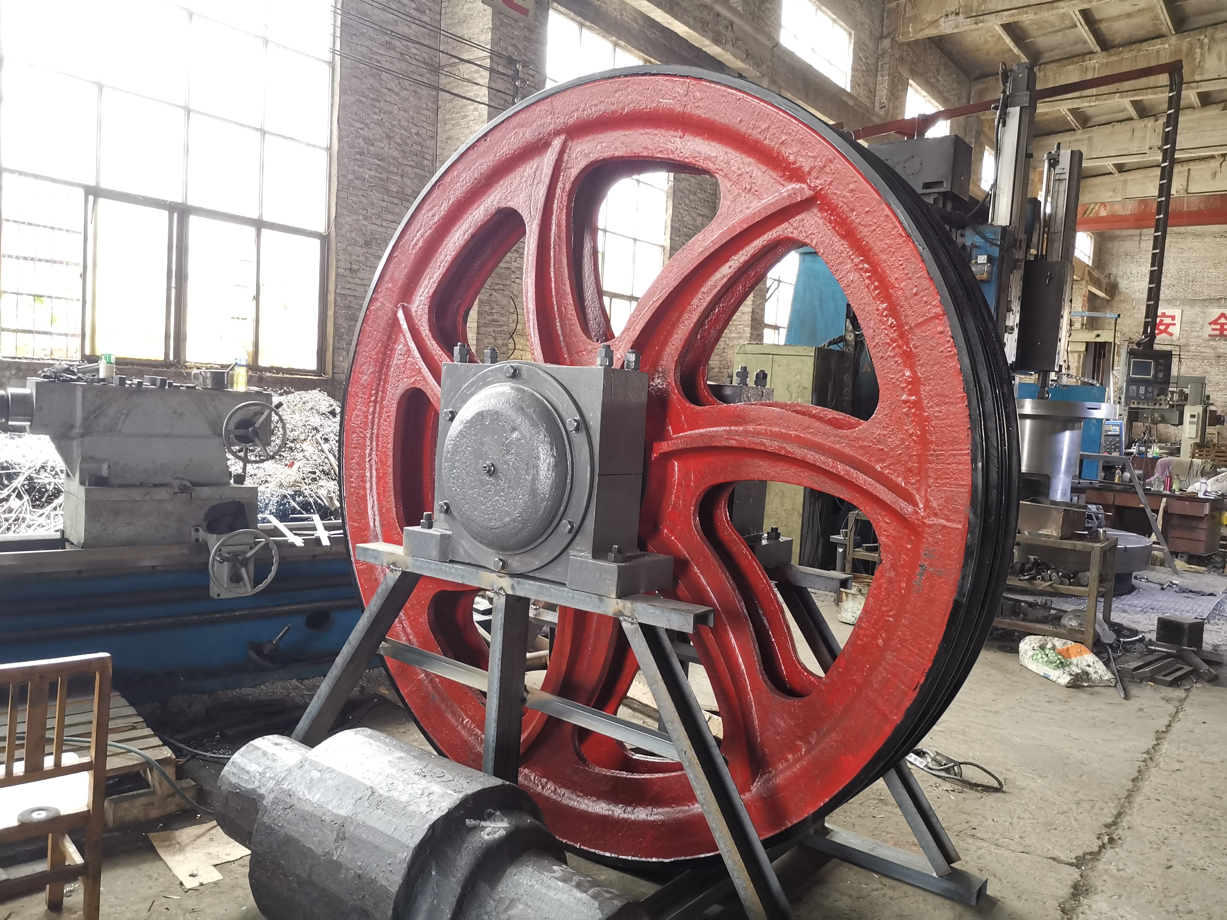 Casting Parts Custom Casting Steel  Head  4 Wheel Sheave/ Wire Rope Sheave Pulley for Mine Hoist