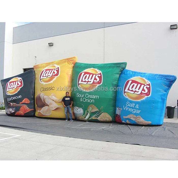 Giant Custom Inflatable Bags of Lay's Potato Chip Replicas for Shops Advertising,PVC Inflatable Chips Bags Balloon