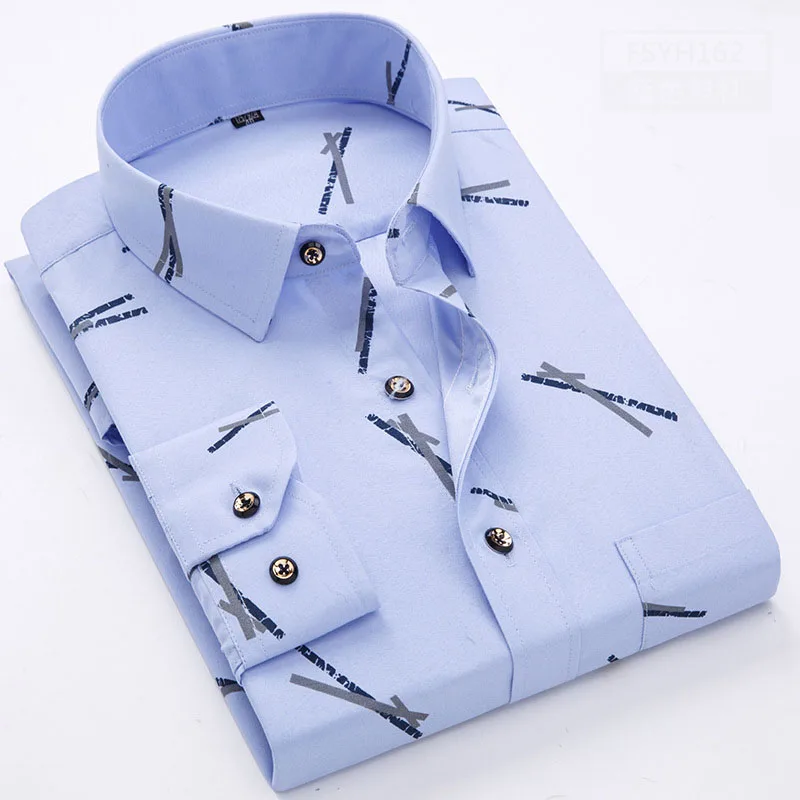 Chemises à manches longues pour hommes, vente en gros, décontractées, vêtements spéciaux pour hommes, imprimé classique, Slim, pour jeunes, 217_voghion.com
