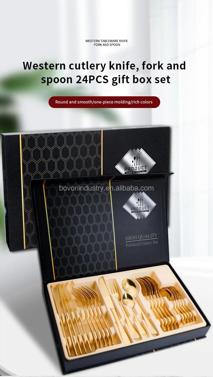 Wholesale Luxury Custom Stainless Steel Flatware Wedding Restaurant