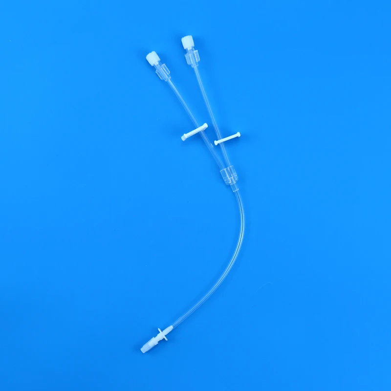 医疗器械医疗三通阀输液管三通旋塞,带无针连接器延伸管