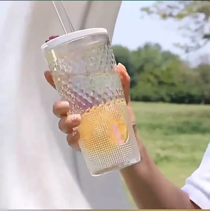 Contemporary Glassware Mixed Drinkware Embossed Blue Glass Water