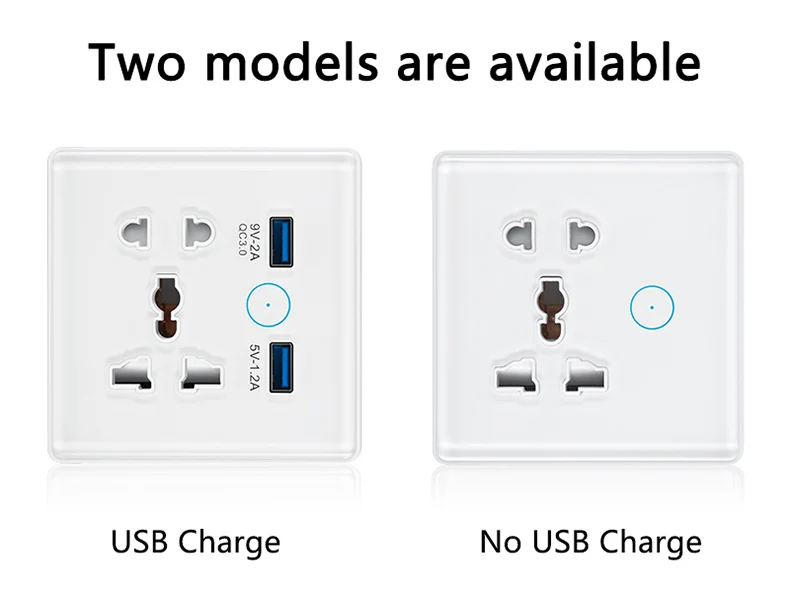 Smart Home Universal USB Wall Socket 13A Tuya Zigbee Multi-function Power Socket Alexa Google Home