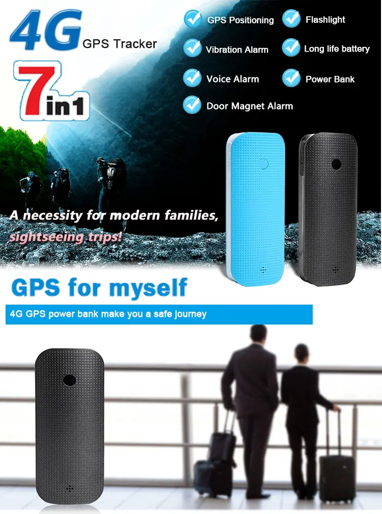 6000mah Long Working Time 4g Gps Tracker Power Bank For Lone Worker And