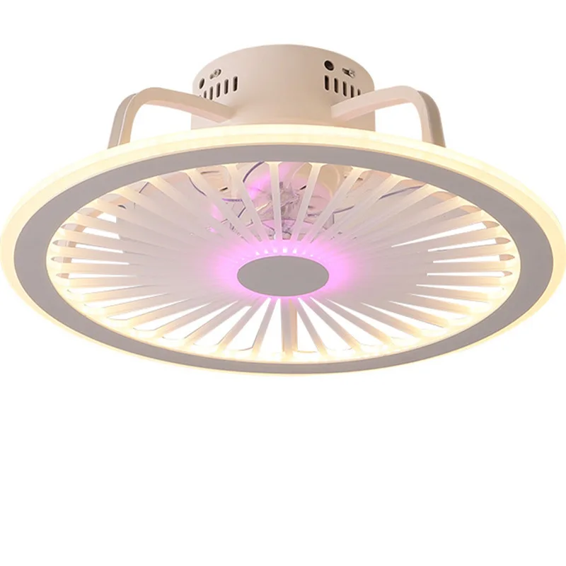 Invisible Fan Light Adjustable Modern LED Ceiling Fan with Lighting Bedroom Fan Ceiling Lights Dimmable Simple Living Room Lamp with Remote Control Quiet Fan for Kids Room 
