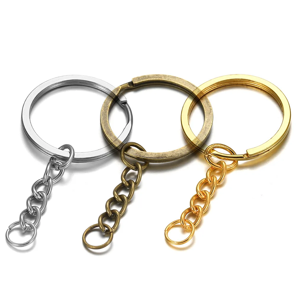 100PCS Split Key Ring with Chain 1 inch and Jump Rings with Screw Eye  Pins,Split Key Ring with Chain Silver Color Metal Split Key Chain Ring  Parts with Open Jump Ring and
