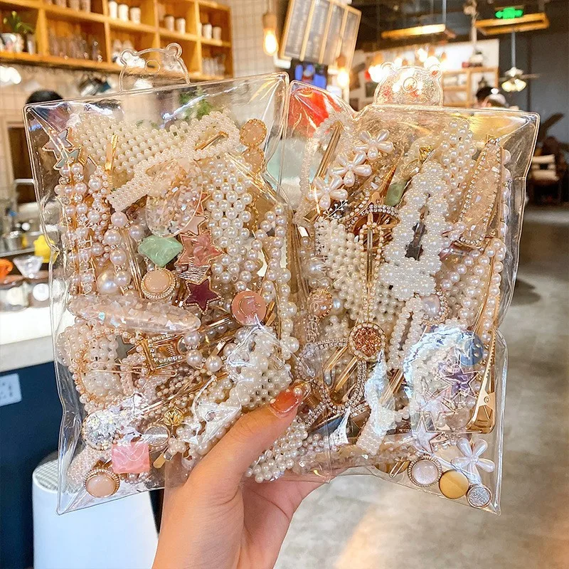 Заводская оптовая продажа модные заколки для волос с бантом и жемчугом Корейская девушка милые со стразами аксессуары