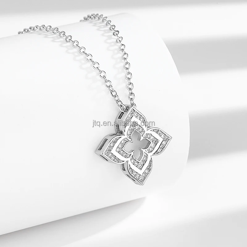 High Quality Luxury 18k Gold Necklace Earring Lucky Four Leaf Clover