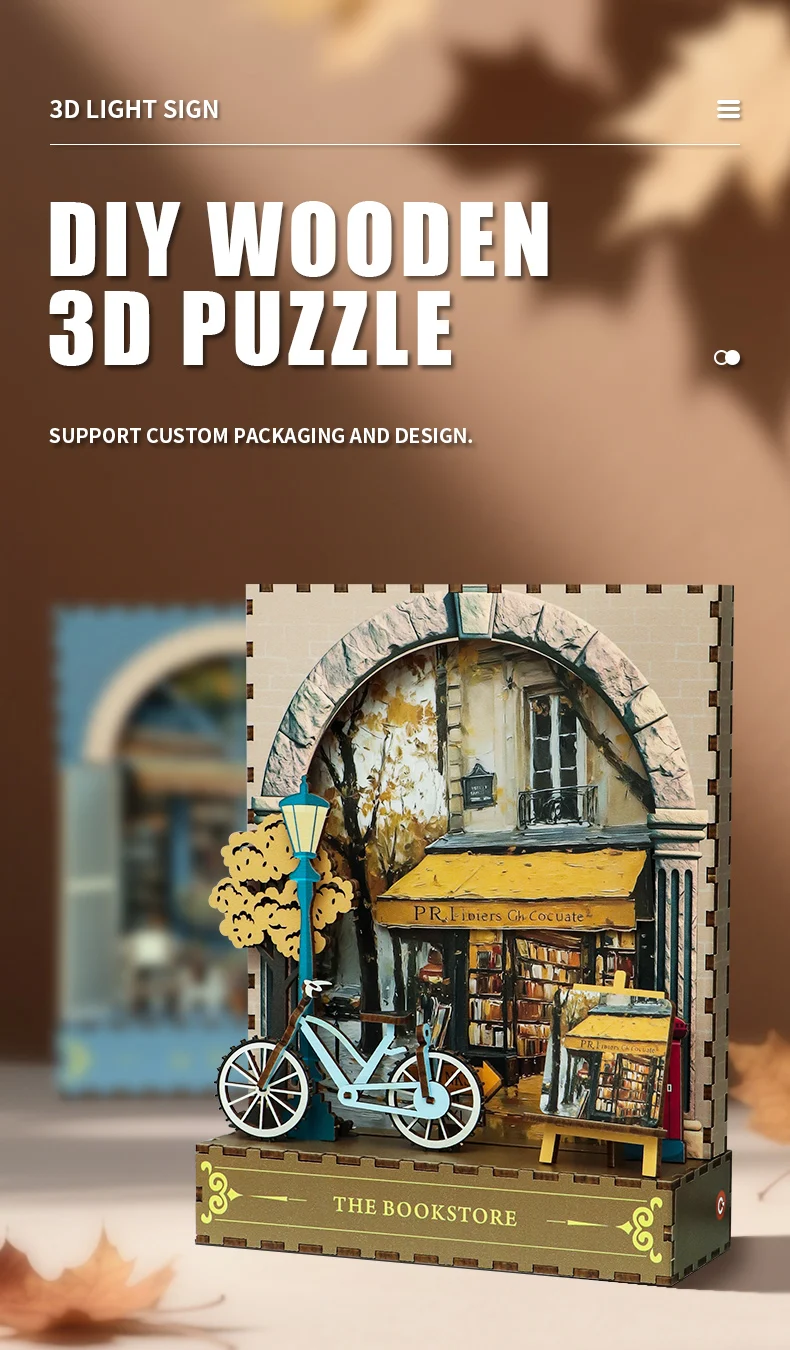 product wooden standing night light 3d puzzle craft holiday gift wooden assembly decorative ornament set-0