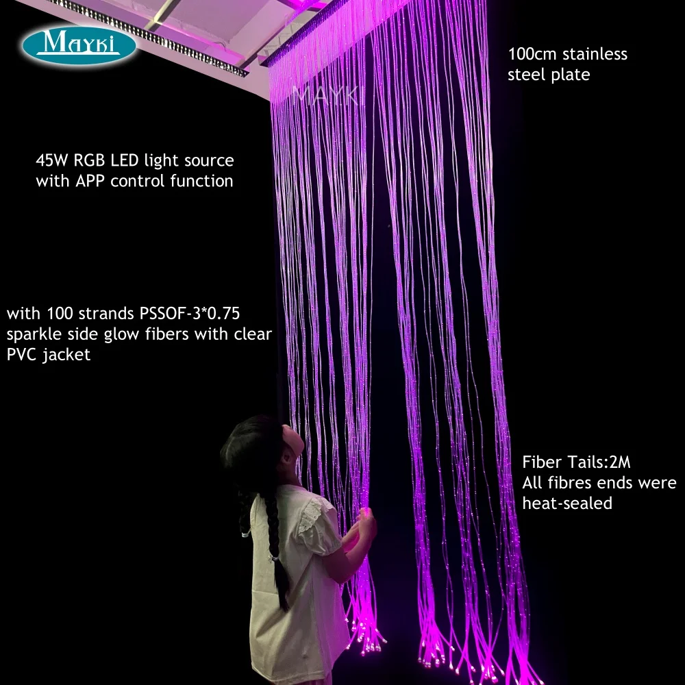 Rgb Color Changing Led Fiber Optic Light Curtain For Sensory Room