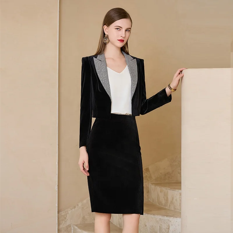 Most Expensive Quality Items Winter Collections Women's Clothing Jacket Skirt Pants Suit for Office Lady Market