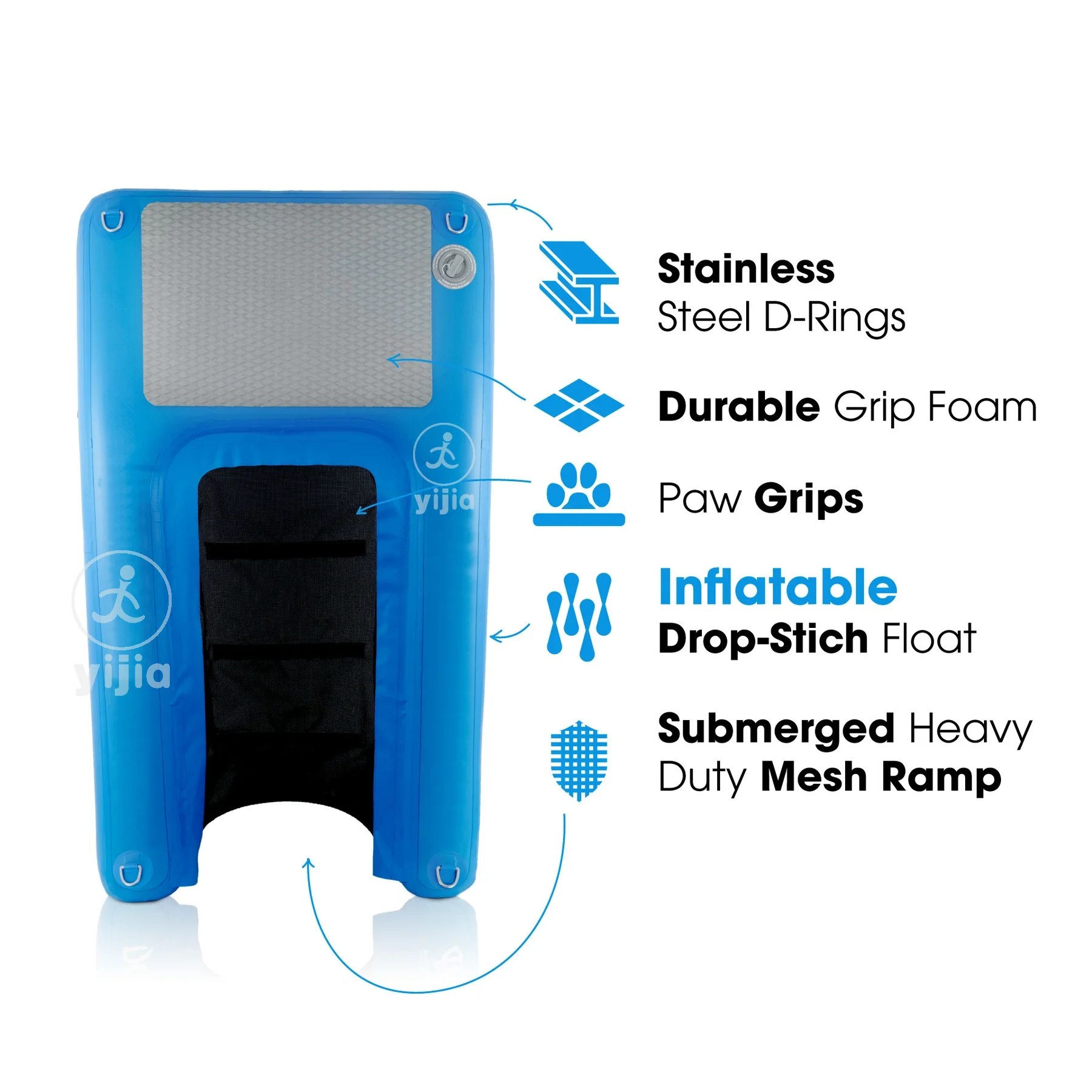 Inflatable Dog Boat Ramp Floating Ramp Ladder For Pools Boats Docks Dog Ramp For Large Dogs