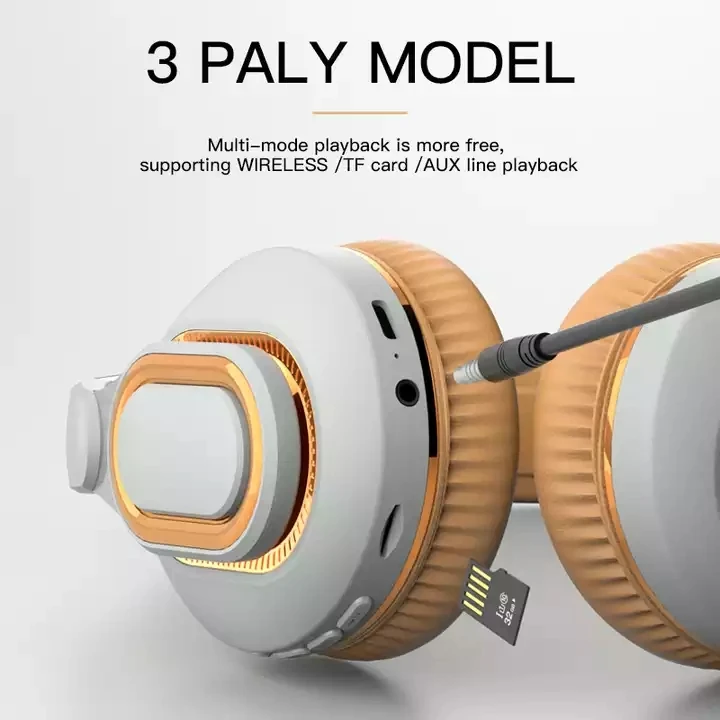 Тип C глубокий бас Складная гарнитура Наушники накладные FM головные телефоны tf-карта синий зуб беспроводные наушники