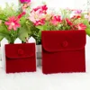 Wine red velvet jewelry pouch