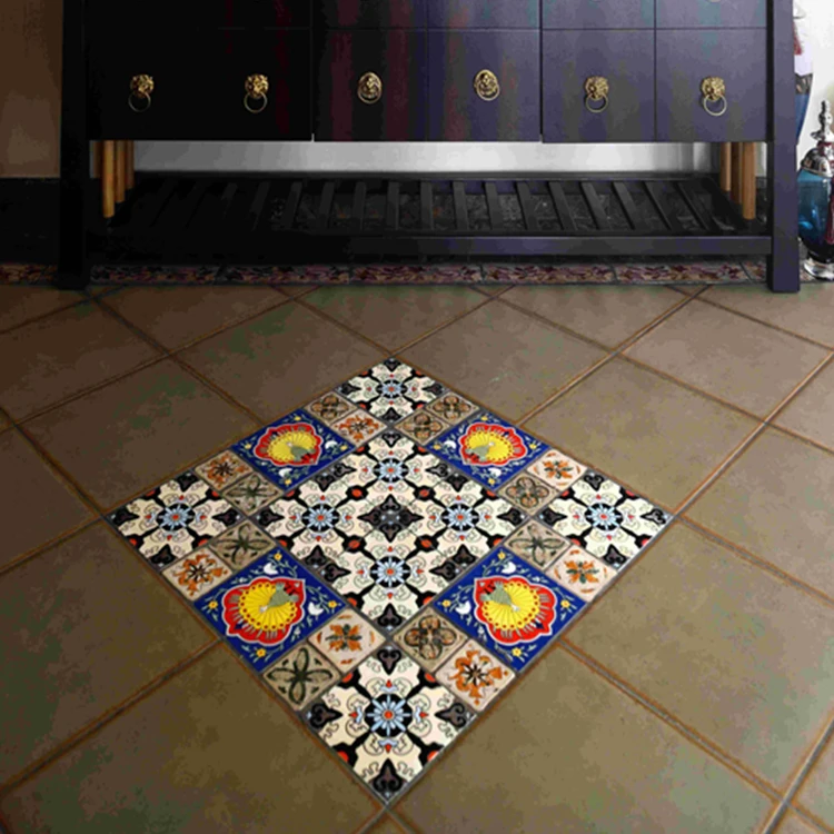 Moroccan Style Artistic Vintage Pattern Tiles Villa Hotel Banquet Decor Wall Background Mexican Talavera Tiles for Hall