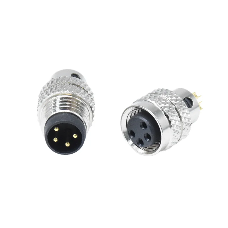 M8 Circular 4 Pin a Code Electrical Cable Industrial Moldable Male Female Plug IP67 Waterproof Moldable Connector
