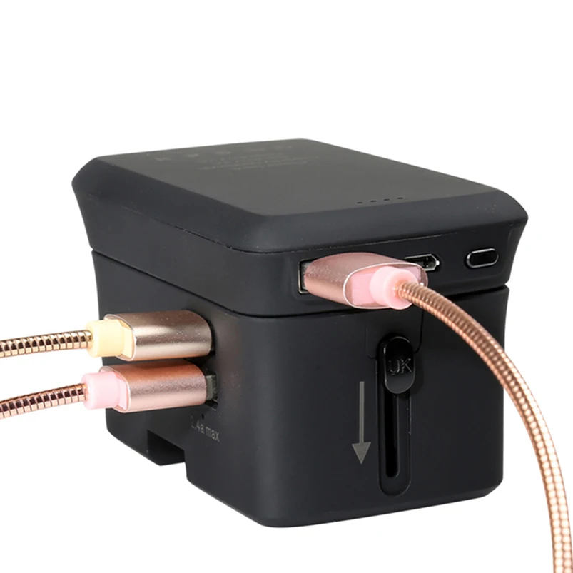 
 Уникальный рекламный подарок 2019, адаптер для путешествий со штепсельной вилкой, адаптер с внешним аккумулятором 5000 мАч  