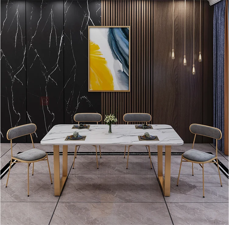 north europe marble table rectangle modern contracted table small family home