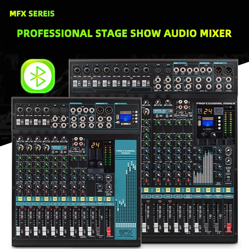 Xtuga MFX162 High Quality 16 Channels Audio Mixer 24 Digital Effect DJ KTV Karaoke Player Sound System Mixer Console