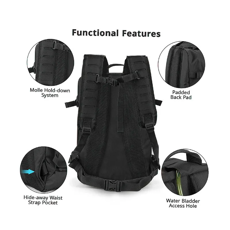High Quality Outdoor Camouflage Tactical Backpack High Capacity Hunting Backpack Waterproof Training Assault Rucksack