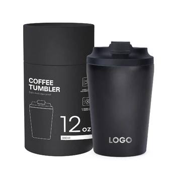 Customize Cylinder 12oz 16oz Stainless Steel Vacuum Coffee Mug insulated Travel Tumbler