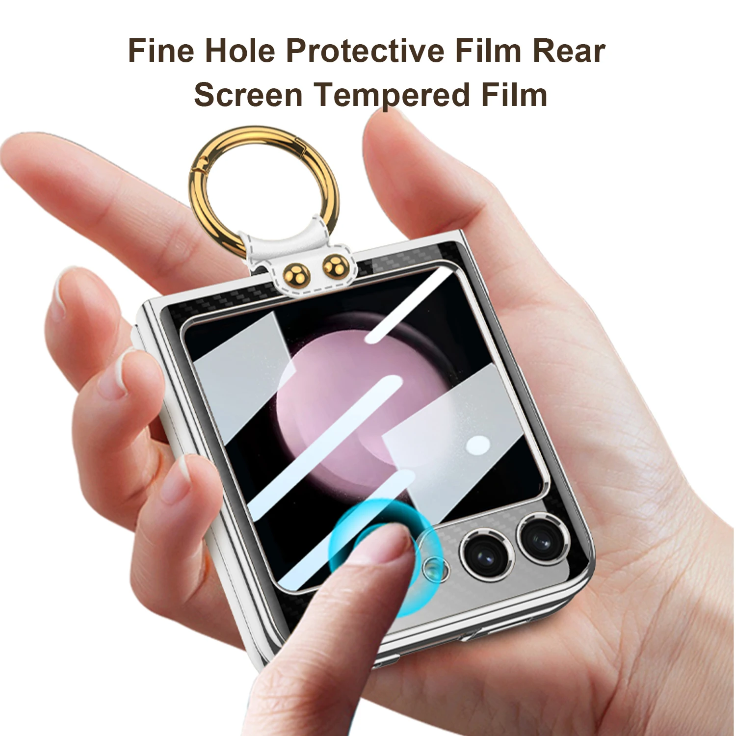 For Flip 7 Luxury case Custom Pattern Glass Painting with Ring Case for Samsung Z Flip 4 5 6 Mobile Accessories