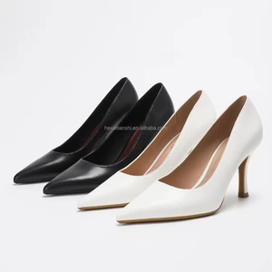 8503-3 Wholesale Custom High Quality Matte Leather Pure Color Pointed Toe Women Pump Shoes Fashion Professional Women High Heels
