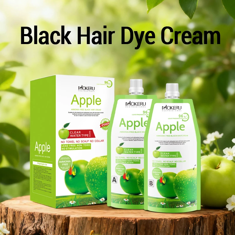 Organic Apple Hair Color Dye Cream - Ammonia & PPD Free