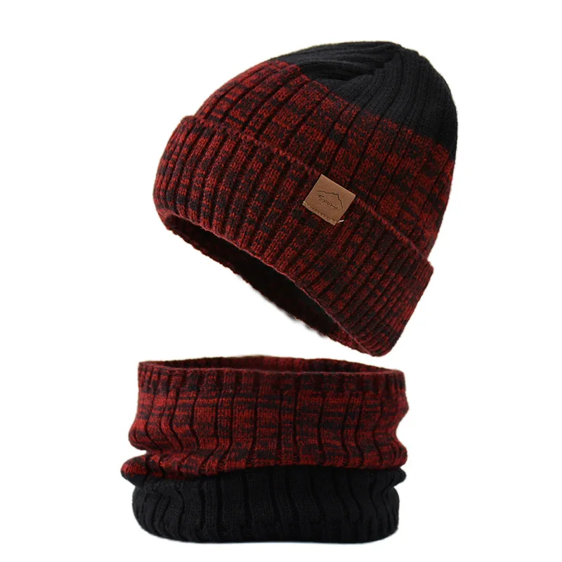 Supplier Fancy Winter Warm Women Knitted Beanie Hats and Neck Scarf Set