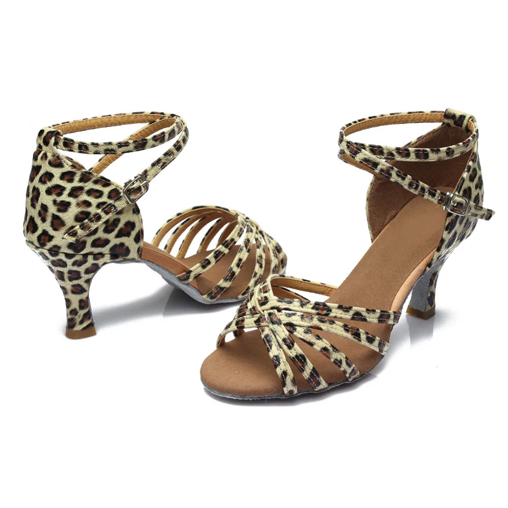 Ча-ча, сальсы и латинских танцев Обувь для женщин и девочек Танго бальных танцев обувь на высоком каблуке; Мягкие туфли 5/7 см для бальных танцев Сандалии