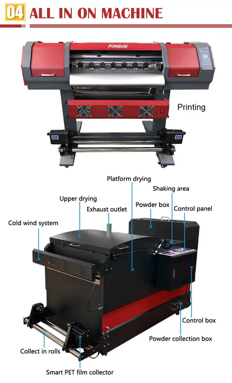 Funsun Advanced DTF PET Film Printer Impresora Canvas Bag Tshirt Garment DTF Printer Machine for Any Fabric