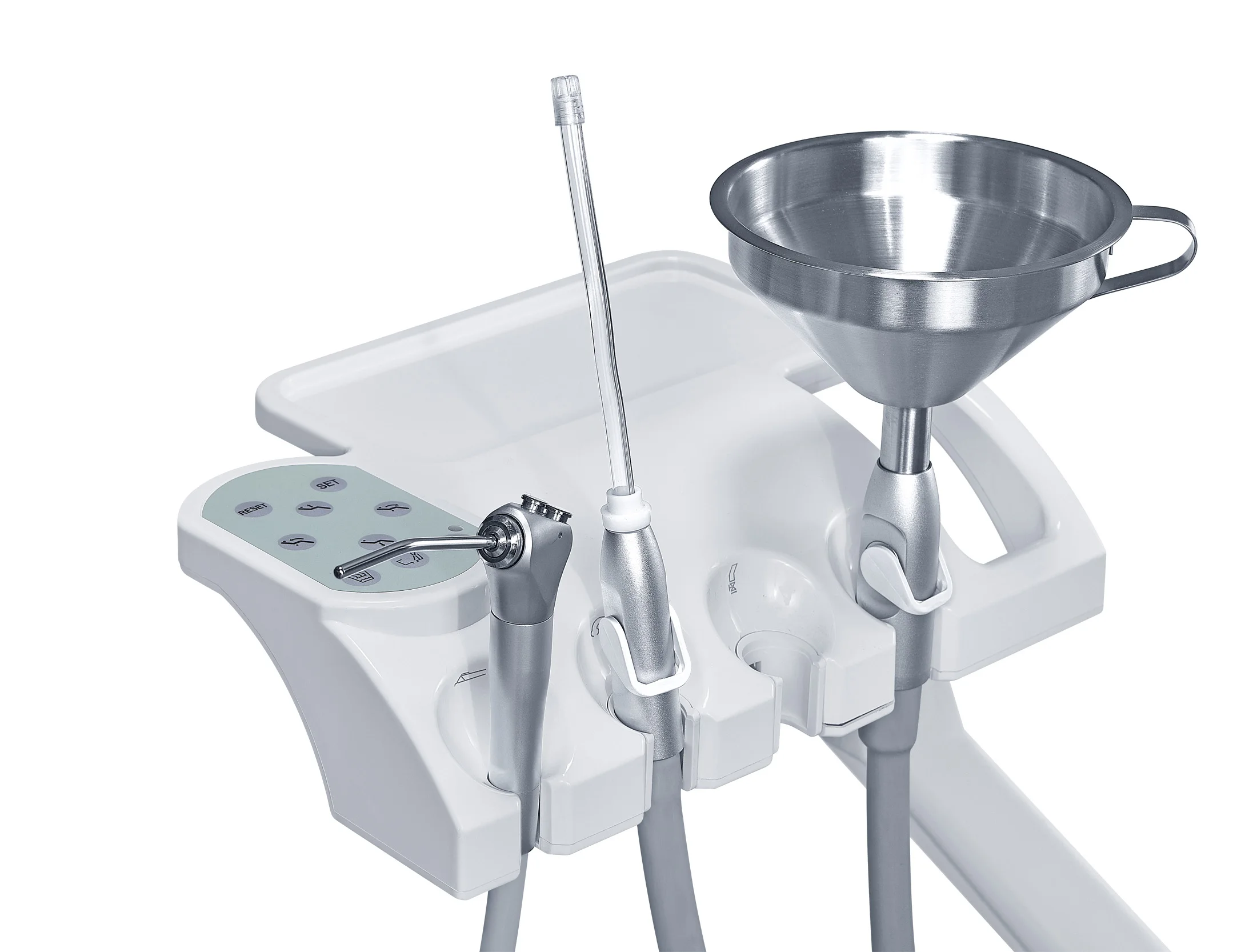 Advanced GD-S350 Electric Dental Implant Unit with Stainless Steel Dual Trays and Functional Assistant Board for Dental Chair