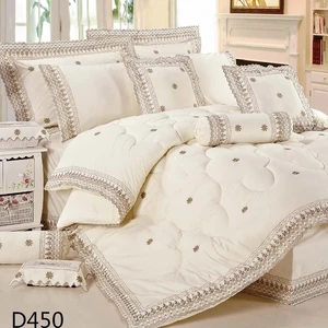 Nantong KOSMOS 8 Pcs Comforter Set Polyester Microfiber Embroidery Plain Style Bedding Wholesale Home Use Woven Technics