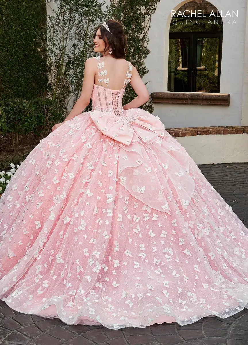 pink charro quince dress Floral Charro Quinceanera Dress by Rachel Allan RQ5015 00 / Champagne/Red