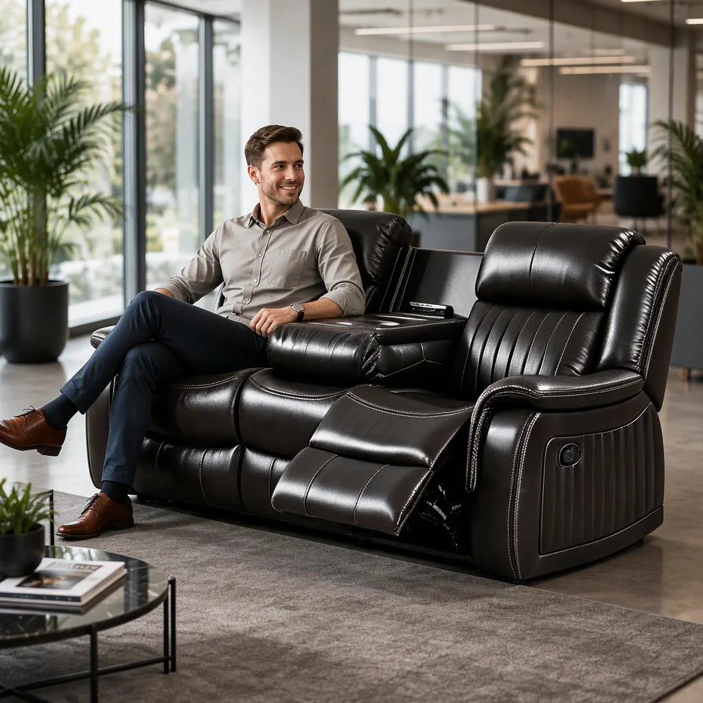 Frank Premium Quality Zero-Gravity Weightless Manual 3-seater Recliner Sofa with USB Charging for Family Living Room