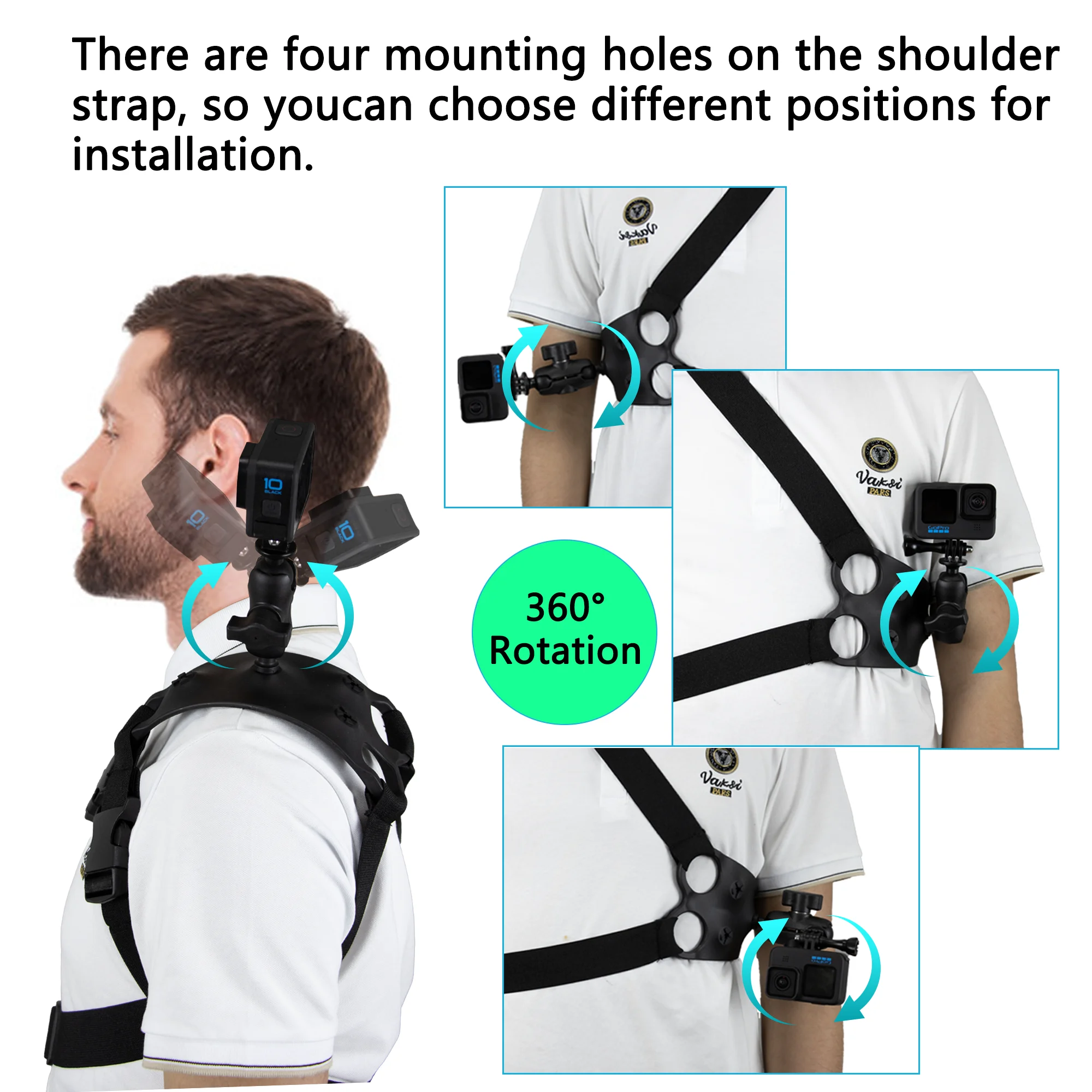 Gimbal Gopro Chest Mount Stabilizer Tali Dada Chest Mount Harness