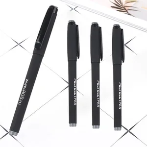 Wholesale Cheapest China Classic Roller Black Blank Soft Rubber Ball Point Pen With Custom Logo for Office School
