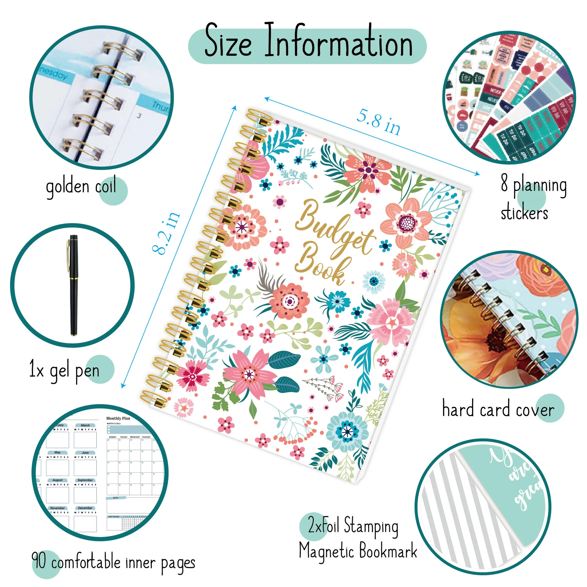 Custom A4 Money Save Budget Binder Spiral Notebook 100 Envelope Saving Book