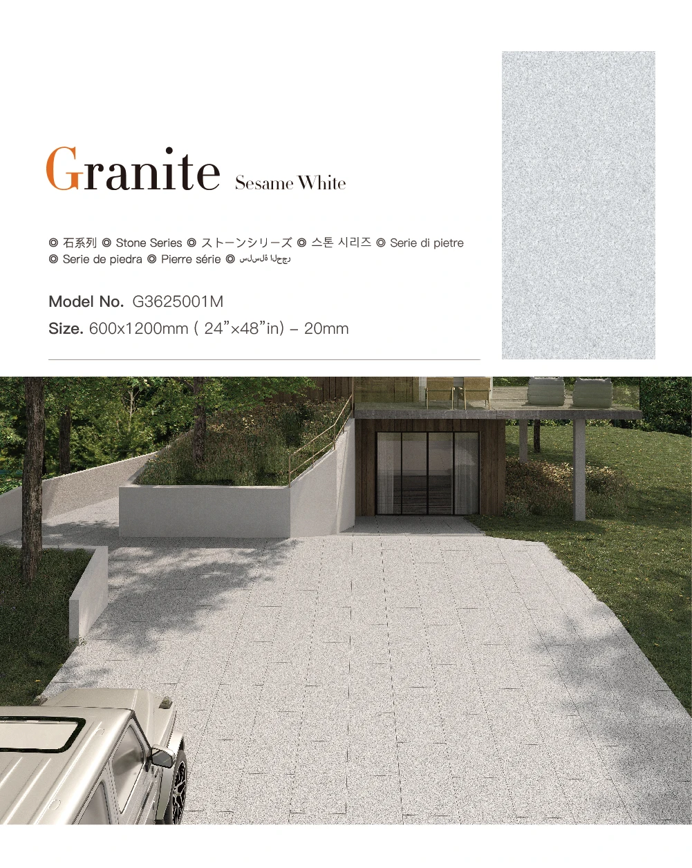 2cm Antislip Full Body Non Slip Driveway Porcelain Floor Rustic Paving