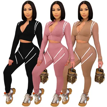 2021 NEW Arrivals spring autumn 3 Solid Color Sport Hoodies Sweater joggers sweat gym suits jogging Two piece Set women clothing