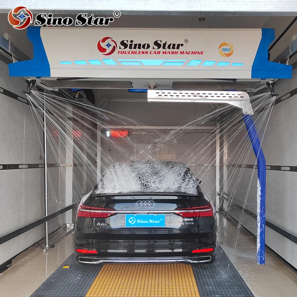 Sino Star Water Recycle System Automatic 360-degree High Pressure Touchless Brushless China Car Wash Machine