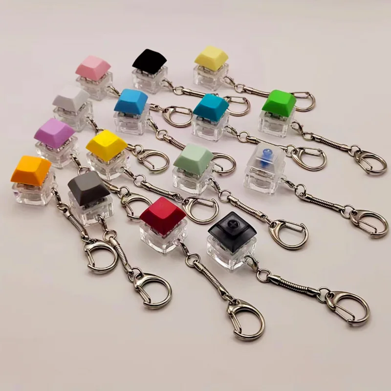 Nosiny 24 Pcs Keyboard Fidget Keychains - Translucent Stress Relief Toys For Adults & Teens