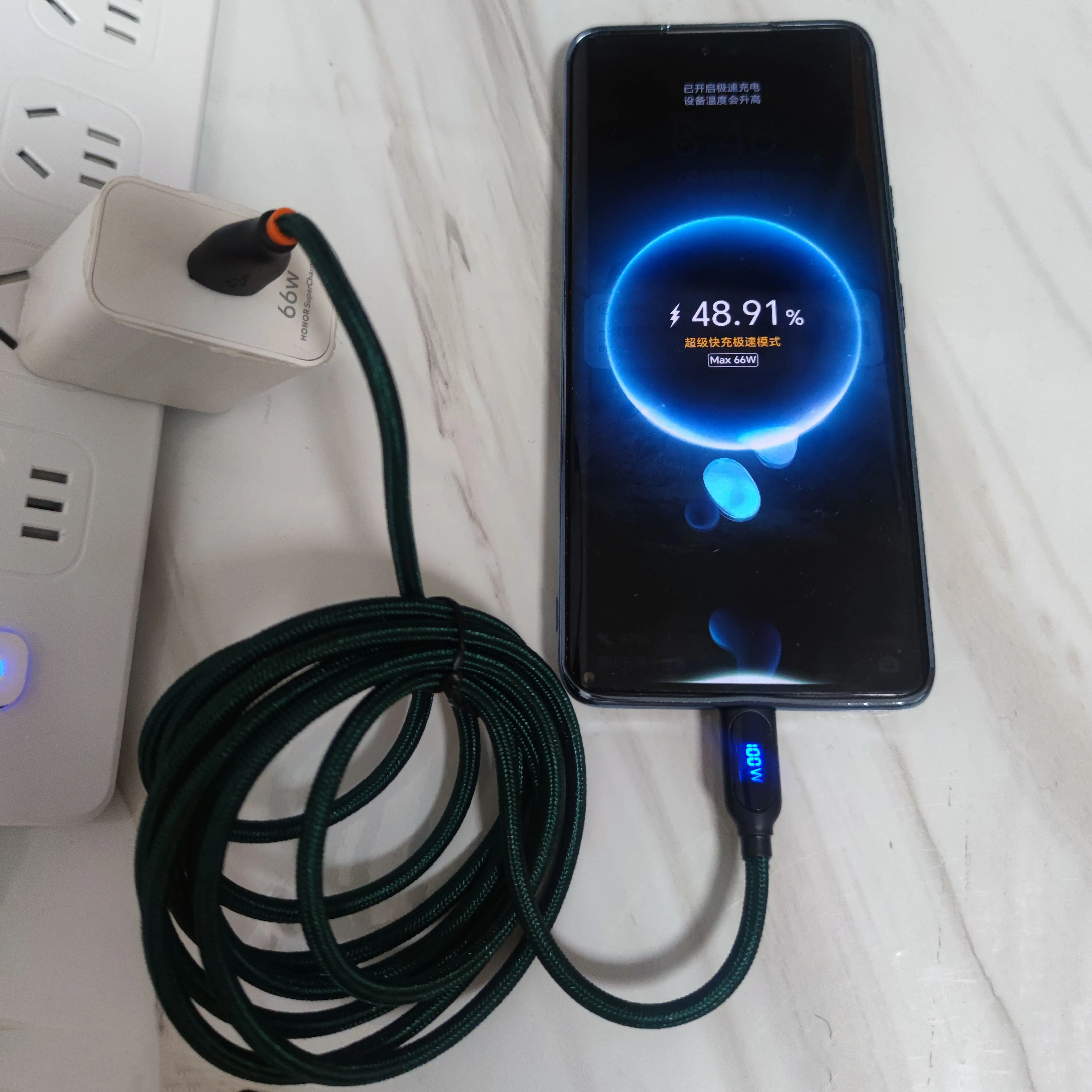 6a Type C Charging Cable With Led Display 100w Usb C Cable For Huawei