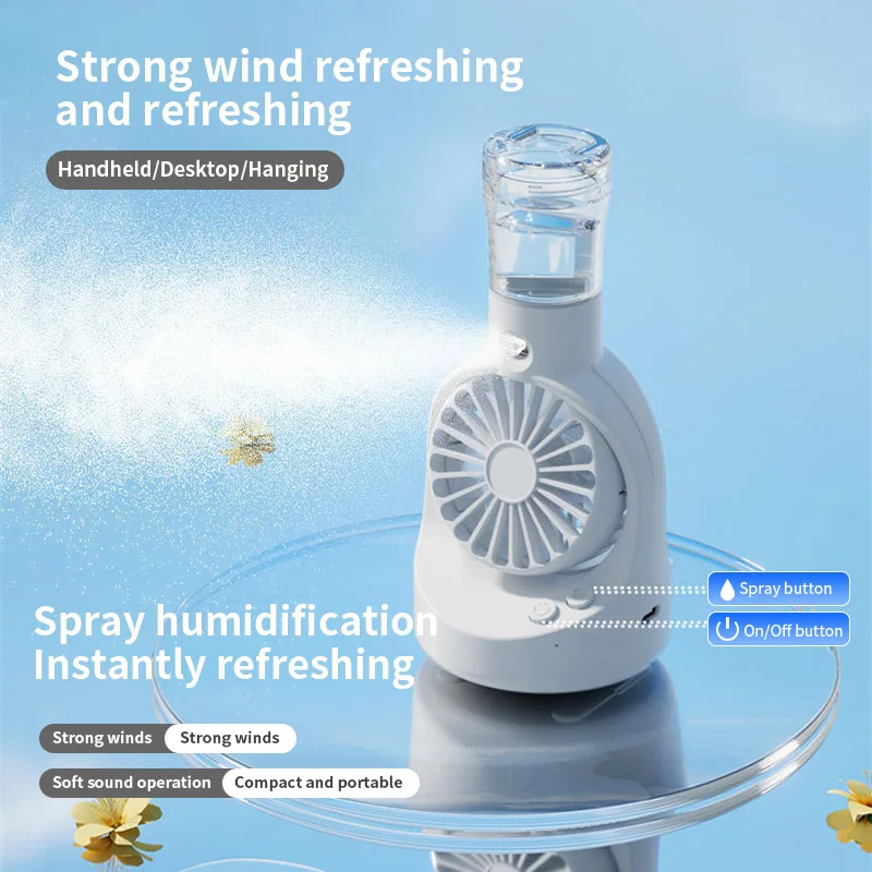 F6 Handheld Rechargeable Portable Humidification Fans Outdoor Air Cooling Mist Summer Mini Spray Fan