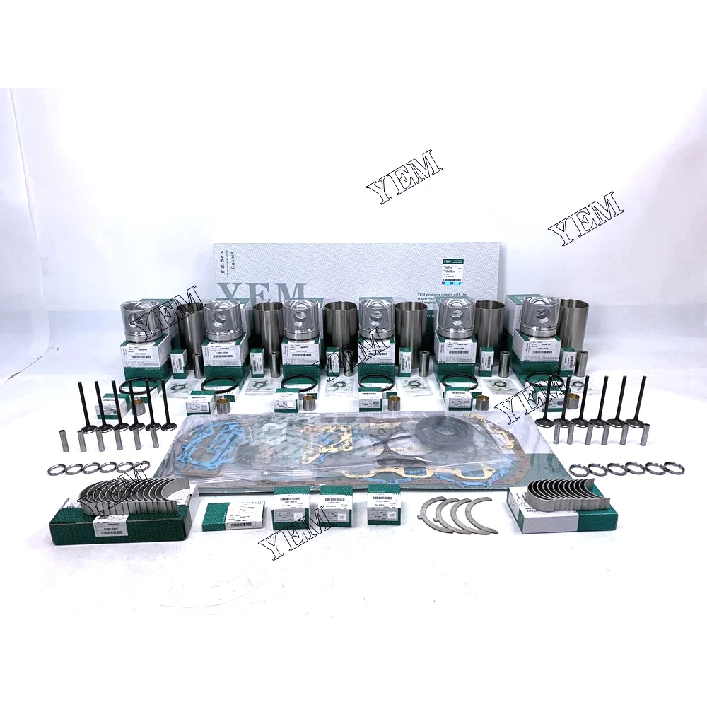 6D16 Engine Rebuild Kit With Cylinder Piston Rings Gasket Kit Engine Bearings Valve Kit for Mitsubishi Bulldozers Engine