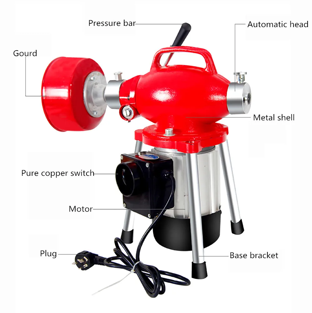 Electric Automatic Drain Cleaner Spring Pumbling Snake Drain Pipe Cleaner Sewer Drain Cleaning Machine for Sale