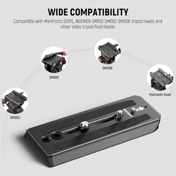 Neewer 2 Pack 501PL Tripod Fluid Head Quick Release Plate Compatible with Manfrotto detail image