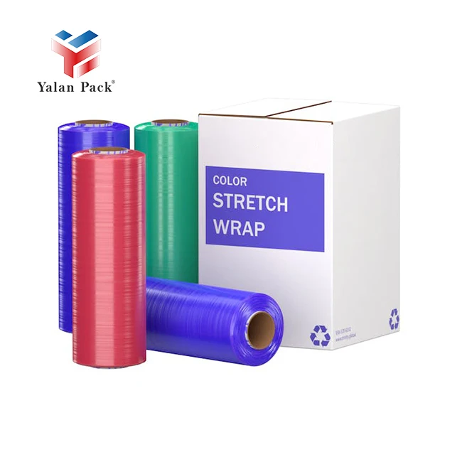 Yalan Brand Colored Stretch Film Transparent PE Material Packaging Film Soft and Moisture-Proof Tinted for Industrial Use