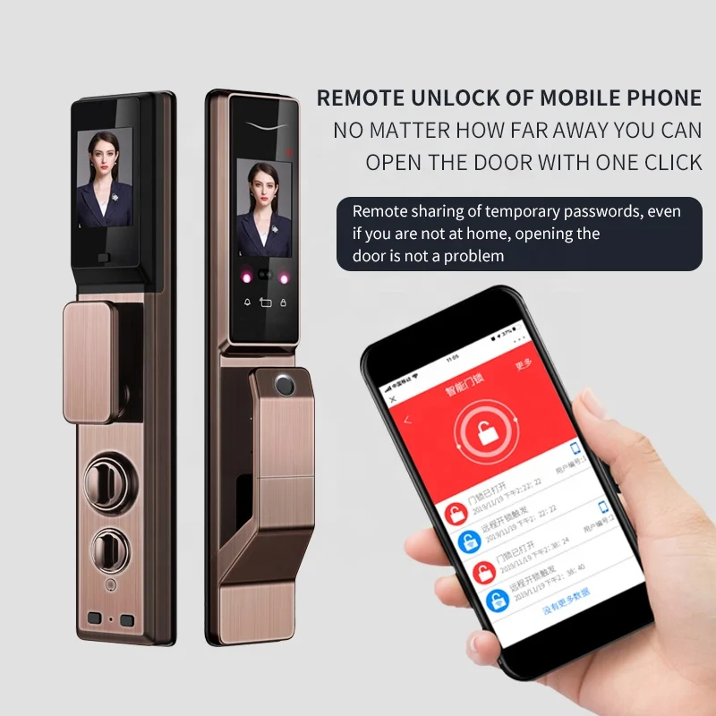 Fully Automatic Biometric Digital Touch Screen Home Lock Password Lock Smart Fingerprint Door Lock