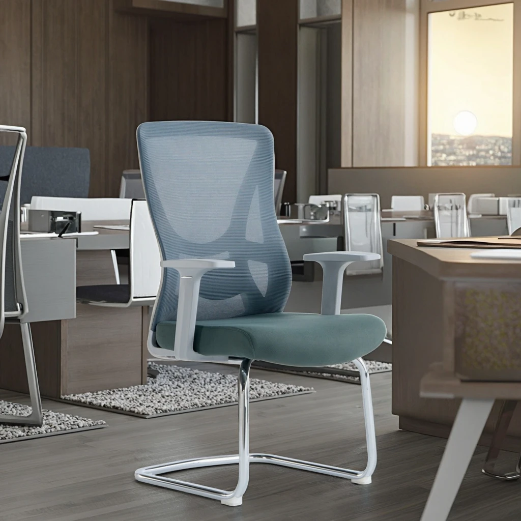 Leer Hot Sale Modern Style Adjustable Ergonomic PU Office Chair with Footrest Swivel Feature Steel Base for Computer Desk Work 6